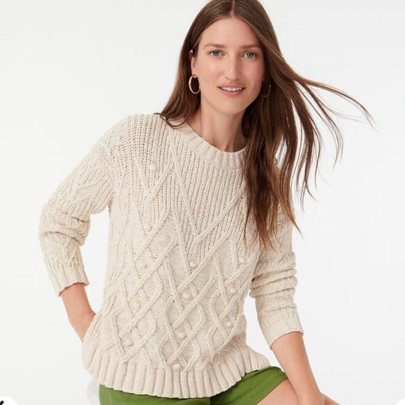 J. Crew Sweaters - NWT J. Crew Cotton Cable Knit Pointelle Sweater